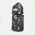 Чемодан малый 20" с сумкой, отдел на молнии, с расширением, цвет чёрный - фото 11639994