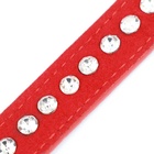 Ошейник «Бархат и стразы», 31×1.3/2 см, ОШ 22-28 см, красный - Фото 7