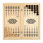 Нарды деревянные большие, настольная игра «Узор» 50×50 см, с шашками - Фото 2