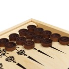 Нарды деревянные большие, настольная игра «Узор» 50×50 см, с шашками - Фото 4