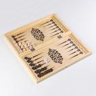 Нарды деревянные большие, настольная игра «Узор», 40×40 см, с полем для игры в шашки - Фото 2