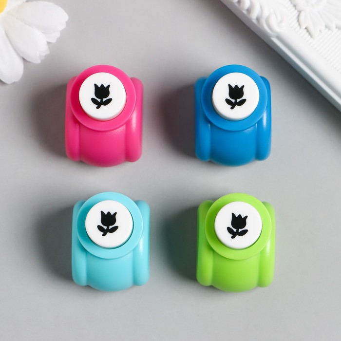 Дырокол фигурный "Тюльпан" d=1 см 3х2,5х3 см МИКС - Фото 1