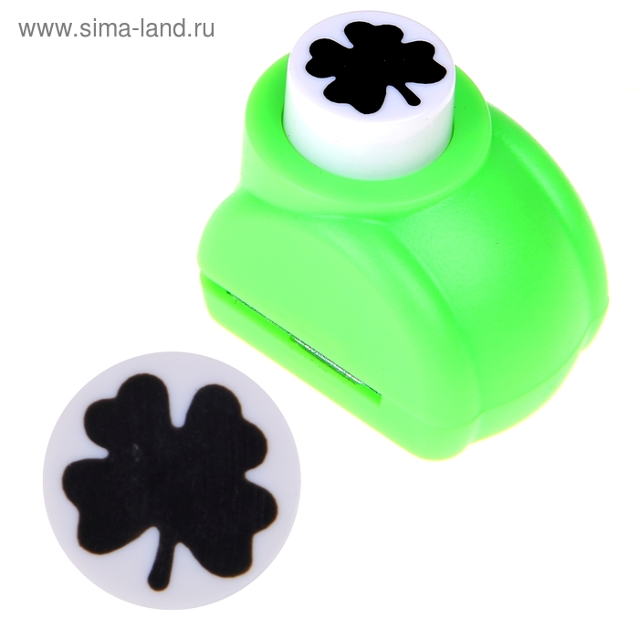Дырокол фигурный "Лист клевера" d=1,5 см 3,5х4х4 см МИКС - Фото 1
