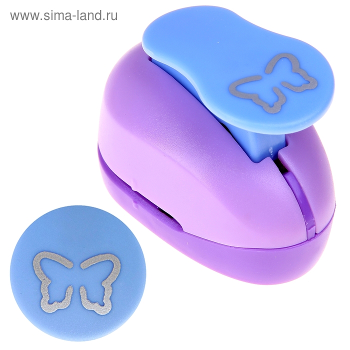 Дырокол фигурный 3D эффект "Бабочка" d=2 см 7х4 см МИКС - Фото 1