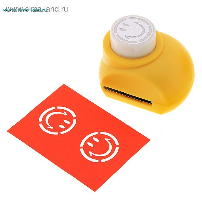 Дырокол фигурный "Смайлик в круге" d=2,5 см 5х5х4 см - Фото 1