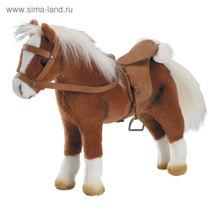 Лошадь для кукол с седлом и уздечкой, коричневая - Фото 1