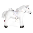 Лошадь для кукол с седлом и уздечкой, со звуком, белая - фото 109829268