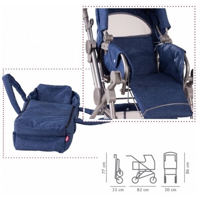 Коляска-трансформер для кукол Gotz, 3 в 1, цвет деним