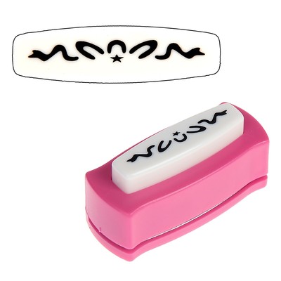 Дырокол фигурный для края "Лента со звездой" длина рисунка 4,5 см 6,5х4х2,5 см МИКС