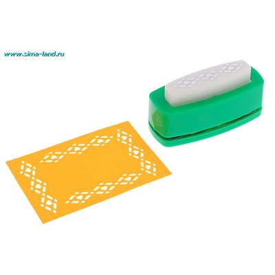 Дырокол фигурный для края "Сердце в ромбиках" длина рисунка 4,5 см 6,5х4х2,5 см МИКС