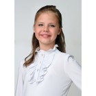 Блузка для девочки+цепочка, рост 134 см, цвет белый  2В7-1 - Фото 2
