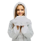 Карнавальный костюм «Снегурочка с капюшоном» серебро, шуба с капюшоном, рост 122 см - Фото 3
