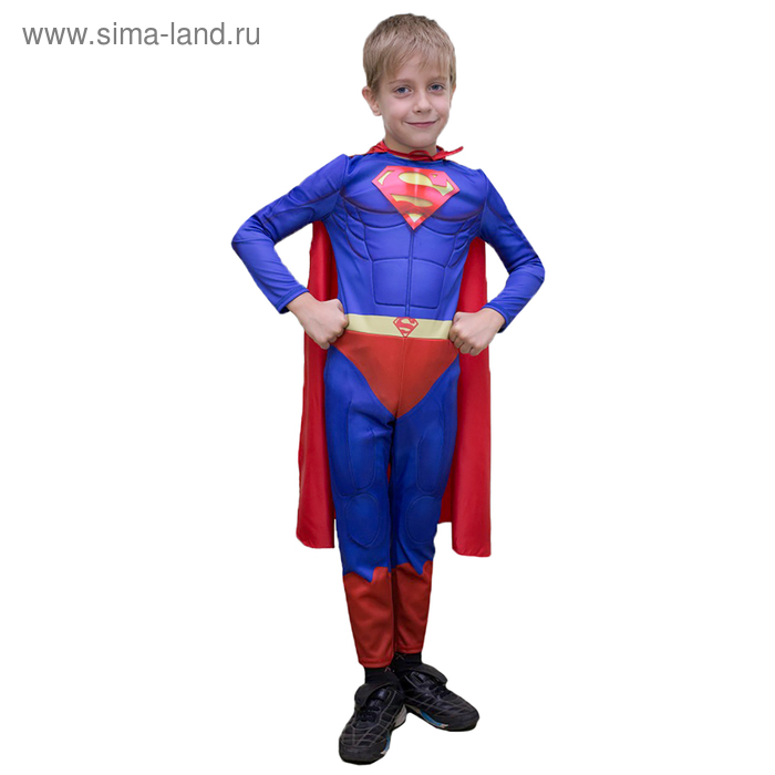 Карнавальный костюм «Супергерой 3D», комбинезон, плащ, р. 30, рост 116-122 см - Фото 1