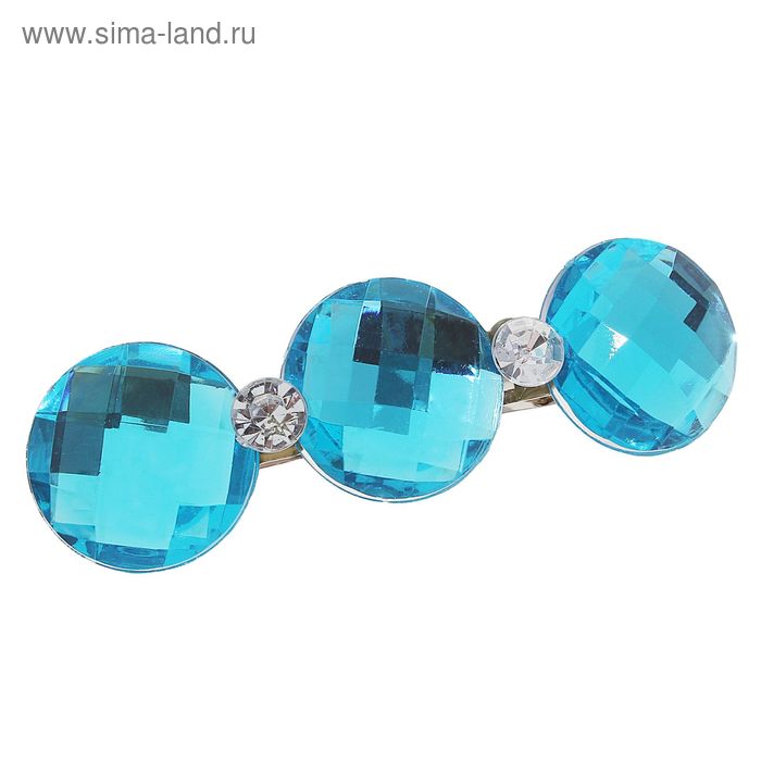 Заколка-автомат для волос "Кристалл" 7,6 см круг микс - Фото 1