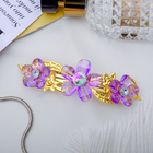 Заколка-автомат для волос "Три цветка" резной, микс - Фото 1