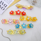 Заколка-автомат для волос "Три цветка" резной, микс - Фото 2