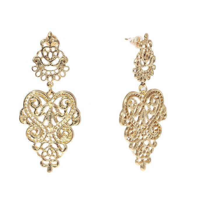 Серьги металл «Монелия», цвет золото - Фото 1