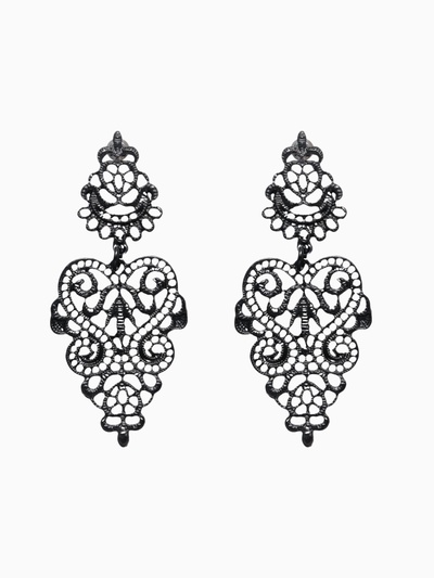 Серьги металл «Люстры», чёрные