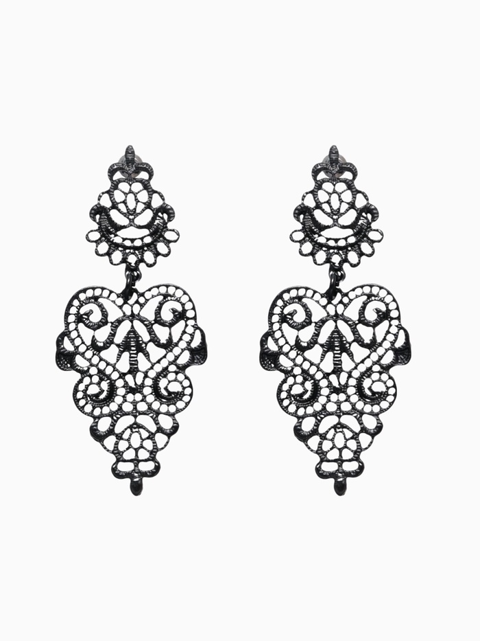 Серьги металл «Люстры», чёрные - Фото 1