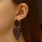 Серьги металл «Люстры», чёрные - Фото 2