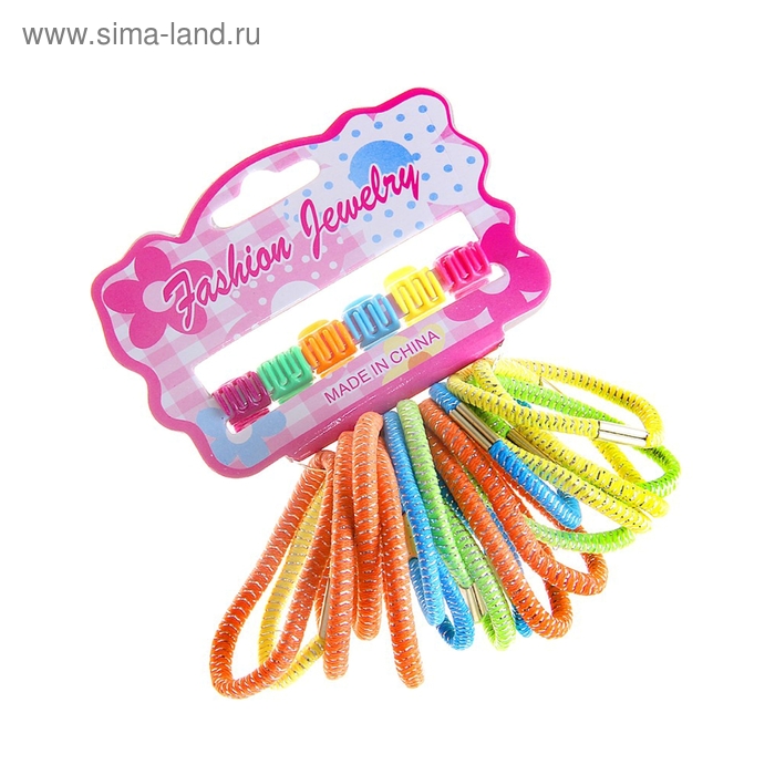 набор для волос 24 шт (крабики,резинки) - Фото 1