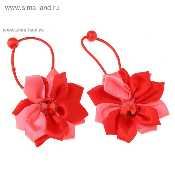 резинка для волос "Маленькая модница" блеск кристалл герберка (набор 2шт) - Фото 1