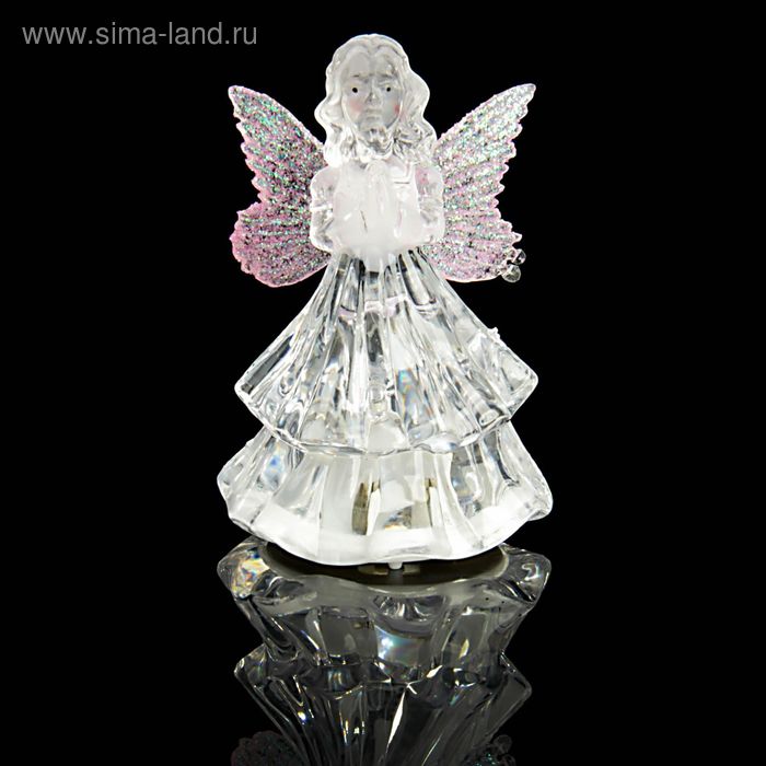 Сувенир стекло "Ангел розовые щечки" свет 11х7х5 см - Фото 1