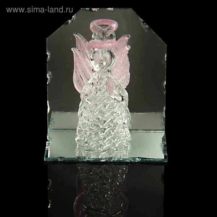 Сувенир стекло "Ангелок на зеркальной подставке" 6,7х6,2х4 см МИКС - Фото 1