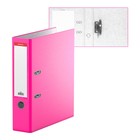Папка-регистратор А4, 70мм Neon, собранная, розовая, пластиковый карман, картон 2мм, вместимость 450 листов - фото 9036848