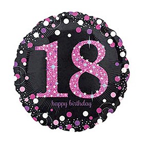 Шар фольгированный 18' Happy Birthday «18», 1 шт.