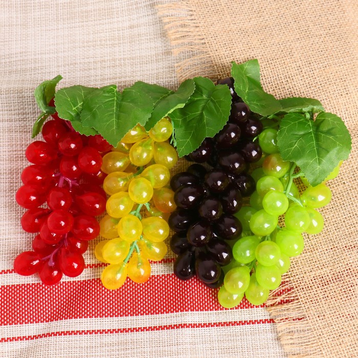 Муляж «Виноград глянец», 36 ягод, 14 см, МИКС - Фото 1