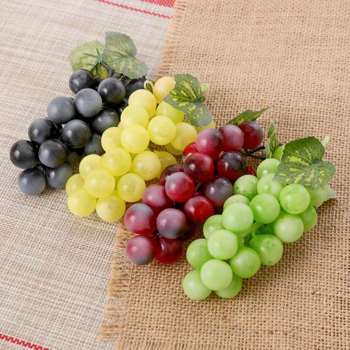 Муляж "Виноград матовый" 24 ягоды 12 см, микс - Фото 1