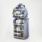 Чемодан малый 20" с сумкой, отдел на молнии, наружный карман, с расширением, цвет серый - фото 25053336