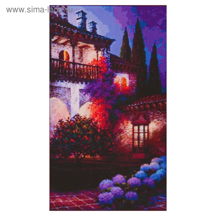 Алмазная мозаика "Ночной дворик" 17*28 см, 23 цвета - Фото 1