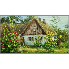 Алмазная мозаика «Домик в деревне», 50 × 30 см, 31 цвет
