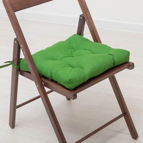 Набор подушек для стула 35х35 см 2шт, цв.темно-зеленый, файбер, бязь хлопок 100%