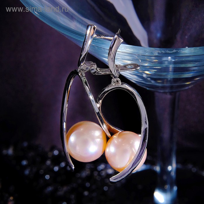 Серьги «Майорка», цвет розовый - Фото 1