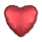 Шар фольгированный 18" «Сердце», сатин, красный, 1 шт. - фото 318088065