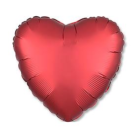 Шар фольгированный 18' «Сердце», сатин, красный, 1 шт.