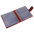 Визитница на кнопке, наружный карман, орфей, цвет алый - Фото 2