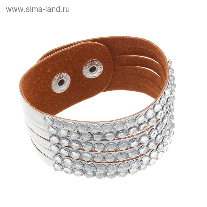 Браслет «Дискотека» переплет, цвет серый - Фото 1