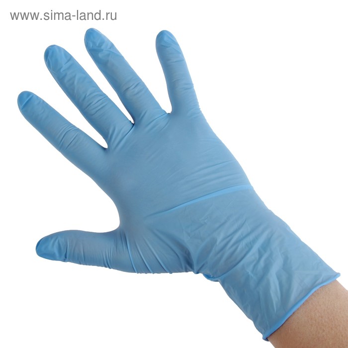 Перчатки нитриловые нестерил неопудр текстур  Benovy S, голубые - Фото 1