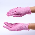 Медицинские перчатки Benovy Q, нитриловые, текстурированные, размер М, розовые, 50 пар - Фото 3