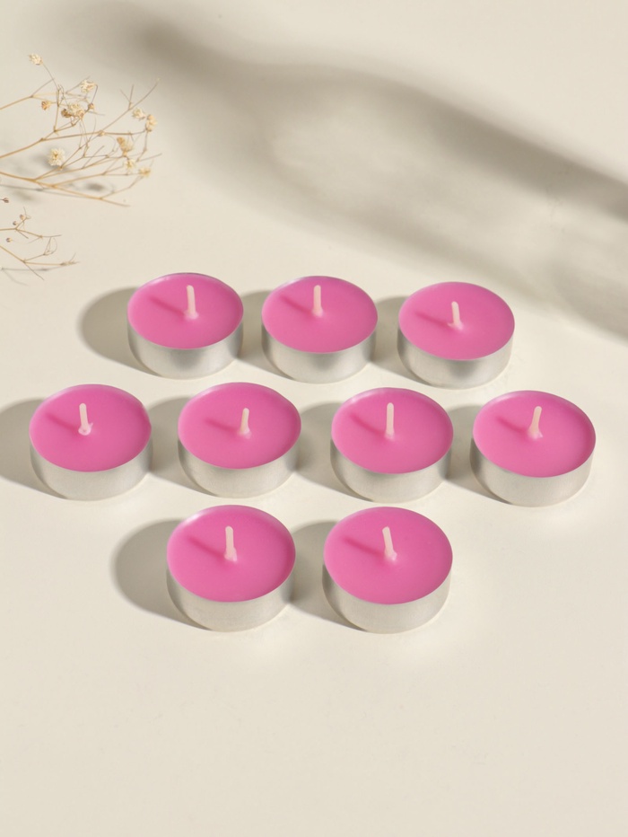 Набор свечей ароматических чайных «Роза», 10 г, 9 шт.