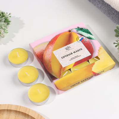 Набор свечей ароматических чайных «Сочный манго», 10 г, 9 шт.