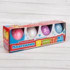 Шариковый пластилин крупнозернистый «Паровозик», 4 цвета, МИКС - Фото 1