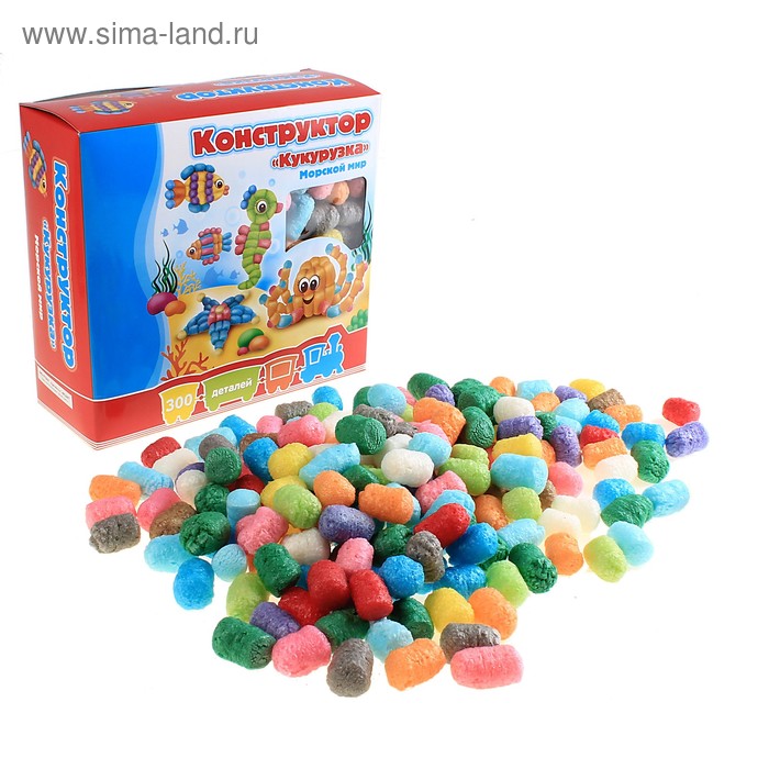 Конструктор-кукуруктор "Морской мир", 300 деталей, 120 гр. - Фото 1