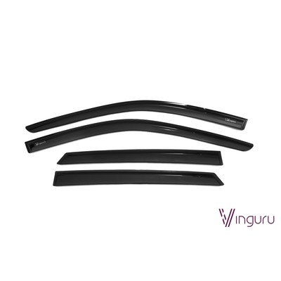 Ветровики Vinguru для Datsun on-Do 2014-2016, седан, накладные, скотч, 4 шт