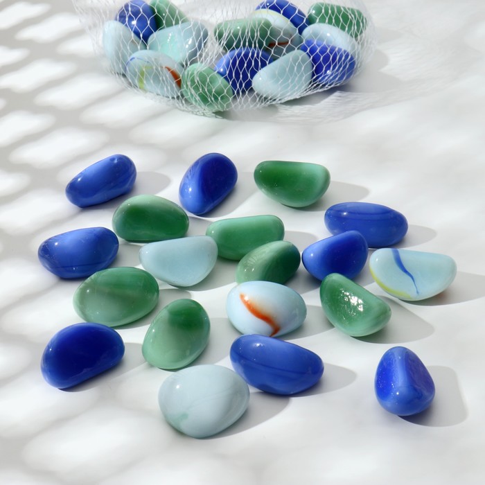 Декор стекло "Овальчики цветные" (250 гр) микс - Фото 1