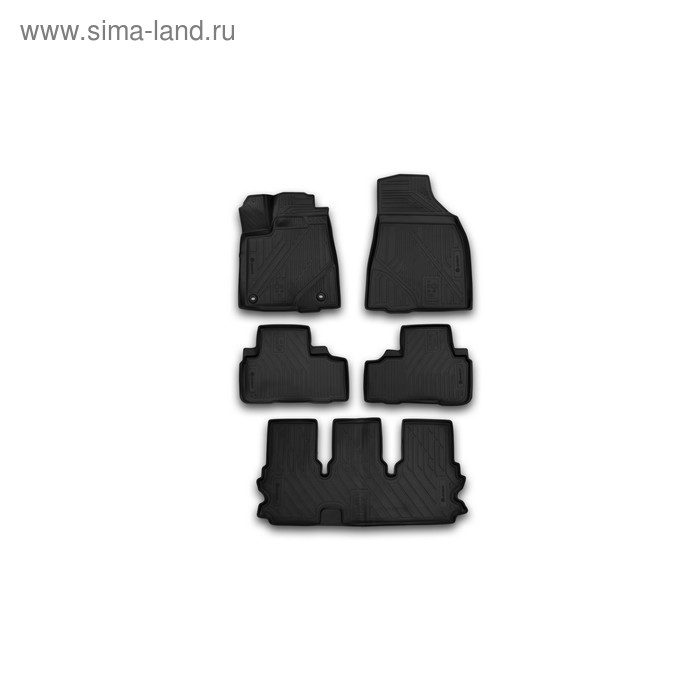 Коврики 3D в салон TOYOTA Highlander, 2014-2016, 5 шт. (полиуретан)